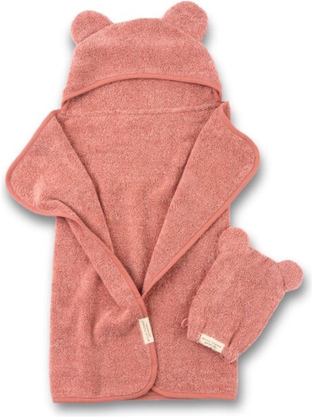 NWT Bella Tunno Infant Hooded Towel + Wash Mitt Set, Color Watermelon